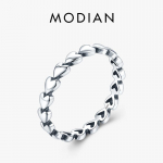 Modian Vintage s&uuml;damest s&uuml;damesse s&otilde;rmus 100% 925 sterling h&otilde;bedast virnastatavad lihtsad s&otilde;rmes&otilde;rmused naistele peened ehted Anillo 5 h&otilde;be
