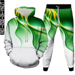 Meeste Mood Populaarne V&auml;rviline Line Grapic 3D Digitaalne Prinditud Spordidress Hoodid Jooksup&uuml;ksid 2tk Komplekt V&auml;lir&otilde;ivad Suurus S-6XL 4XL