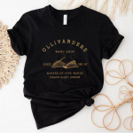 Ollivanders Wand Shop T s&auml;rk Wizard Raamatupoe s&auml;rk HP s&auml;rgid Book Nerd Esteetilised riided Magic Tee Unisex l&uuml;hikeste varrukatega topid S must