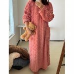 Mood Talvised Naiste &Ouml;&ouml;s&auml;rgid Jacquard Kleit &Ouml;&ouml;kleit Lahtine &uuml;hev&auml;rviline Paksendatud Flanell Magamisriided Koduriided XL