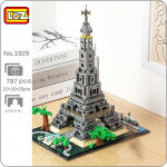 LOZ 1929 maailmaarhitektuur Pariisi Eiffeli torni purskkaev Square Tree Laev DIY Mini plokid Tellised Ehitusm&auml;nguasi lastele Karbita