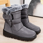 Veekindlad naiste talvesaapad Uued kunstkarusnahast pikad pl&uuml;&uuml;sist lumesaapad naiste platvormiga poolsaapad soojad puuvillased paarid kingad 35 hall v&auml;rv