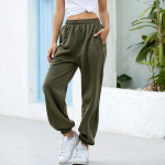 Elastne v&ouml;&ouml;koht Joggers p&uuml;ksid Casyal naiste sportlikud pikad dressip&uuml;ksid &uuml;hev&auml;rvilised kottis p&uuml;ksid S roheline