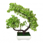 Kunstlillede m&auml;nnitaim Bonsai Garden DIY Holiday Party Home Desktop Decor valge