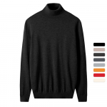 Meeste Turtleneck Sweater S&uuml;gis Talvine Meriino puhas villane SoeKootud S must