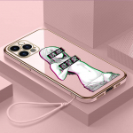 Luksuslik kaetud TPU telefoni&uuml;mbris koos kaelapaelaga iPhone 6 6s 7 8 Plus SE XR XS 11 12 13 14 15 Pro Max pehmed &uuml;mbrised A9 Hentai Harajuku Anime Girl Cover for iPhone 6