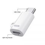 Fonken iOS Female to Type C meesadapter 480Mbps alumiiniumsulamist PD kiirlaadimine iPhone 15/Plus/Pro/Pro Max jaoks Style A valge