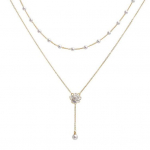 Clavicle kett Retro disain Kaunistus Ei ole lihtne roostetada Stiilne kihiline pikk kaelakee fotorekvisiidid kuldne