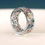 POMOiii Moodsad v&auml;rvilised CZ naiste s&otilde;rmused metallist h&otilde;beda v&auml;rvi igap&auml;evaseks kandmiseks s&otilde;rmused peoehted, naljakas s&uuml;nnip&auml;evakingitus t&uuml;drukule 6