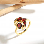 925 h&otilde;bedast v&auml;&auml;riskivist s&otilde;rmus naturaalse punase granaadiga peened ehted naistele emale naisele kena kingitus 2024 bolai ehted us ring size 6# punane