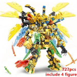3in1 Warrior Mehaaniline Golden X Titans Mechas Chariot Dragons 15. hooaeg Ehitusklotsid Klassikalised mudelikomplektid Klotsid Lastekomplektid mandliroheline