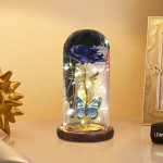 Kristallroosi lillede kingitus, lauakaunistus, &ouml;&ouml;valgus, s&uuml;nnip&auml;evakingitused, kingitused naistele kuldne