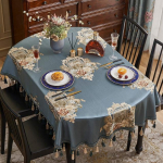 Luksuslik Jacquard S&ouml;&ouml;gilaudlina Ovaalne Ristk&uuml;likukujuline Ruut Vintage Tutt Euroopa peo&uuml;ritused Diivanilaua kattekangas Kodu 90x90cm-Square