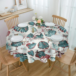 Kilpkonna seljataim, lill, liblikas, &uuml;mmargune laudlina festival, s&ouml;&ouml;gikoht veekindel laudlina lauakate pulmapeo kaunistamiseks Diameter 153cm