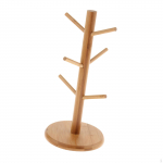 Bambusest puidust kruus k&ouml;&ouml;gi hoiustamisriiuli tassihoidja Korraldusriiul