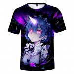 Re Zero 3D-prindiga l&uuml;hikeste varrukatega T-s&auml;rk meestele, naistele ja lastele, koomiksianime riided, Rem ja Ram, jaapani anime s&auml;rk, T-s&auml;rgid XL
