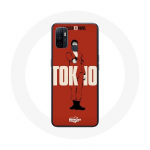 Oppo A53 &uuml;mbris La casa de papel Tokyo Fanarti logo Punane taust
