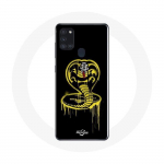 &Uuml;mbris Samsung Galaxy A21s Cobra Kai logoga kollase musta taustaga plakatisarja jaoks