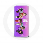 &Uuml;mbris Samsung Galaxy A8 2018 BTS TinyTAN animatsiooniplakatile RM Jin Suga J-Hope Jimin Jungkook ja V Mic Drop Dance