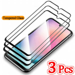 Kolmes komplektis t&auml;isekraaniga karastatud klaasist kukkumisvastane klaaskile Samsung Galaxy S22 S23 S24+ Ultra S23 FE A05 A05S A15 A25 A35 A55 5G 4G M14 M34 jaoks Samsung M34 must