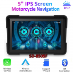 5-tolline IPS-ekraaniga mootorrattanavigatsioon (Puuteekraan), GPS-navigatsioon, 2024, Carplay, Android auto, IP67 veekindel, Dual Bluetooth Without DVR