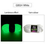 50g/Roll Glow In The Dark helendav sametl&otilde;ng &scaron;enillhelendav heegeldatud kudumisl&otilde;ng helendav valge