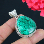 Malahhiit V&auml;&auml;riskivi Ripats Massiivne 925 Sterling H&otilde;be Ripats Ehted Kingitus Unisexile