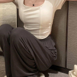Naiste T-s&auml;rk Top Femel Seksikad l&uuml;hikesed topid Mujer l&uuml;hikeste varrukatega T-s&auml;rk Summer Crop vintage tops S valge