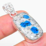 Natural K2 Blue Azurite Gemstone 925 Sterling Silver Gift Pendant 1.73 b6f20