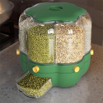 6 Grid teravilja dosaator Riisi &auml;mbriga toidukanistrid, kuiv k&uuml;psetamiseks sahver valge