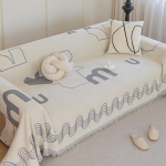 Nordic Oversized Diivanikate Riidest kriimustusvastane T&auml;iskattega diivanikate Four Seasons Universaalne High Sense &scaron;enillist diivanikate 180*130cm