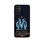 Coque Maniacase pour pour Samsung Galaxy A54 5g OM logo bleu et dor&eacute;e stade