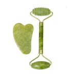 Natural Jade Roller Massage Facial Body Back Foot Leg Neck Eye Beauty Health Care Muscle Scraping Gua Sha Jade Stone Traditional Chinese Anti aging 2 pc