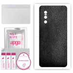 apgo Protective Skin Sticker for the back compatible with vivo X27, Wrap Film, Foil, Vinyl - Pattern Black Leather