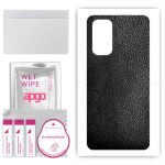 apgo Protective Skin Sticker for the back compatible with Oppo Reno5 Pro 5G, Wrap Film, Foil, Vinyl - Pattern Black Leather