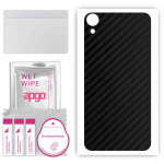 apgo Protective Skin Sticker for the back compatible with HTC Desire 820, Wrap Film, Foil, Vinyl - Pattern Carbon Black