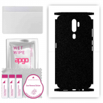 apgo Protective Skin Sticker for the back+sides compatible with Oppo A5 (2020), Full Wrap Film, Foil, Vinyl - Pattern Matte Black