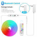 Nutikas Bluetooth-rakenduse juhtimine RGB LED-valgustid, 12 V painduva toruga lintlamp 24 klahviga kaugjuhtimispuldiga Kodukaunistuse valgustus 2m