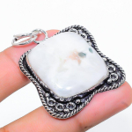 Natural Rainbow Moonstone Gemstone 925 Sterling Silver Pendant 2.01 r7q03