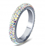 Kolmerealised l&auml;bipaistvast kristallist kullav&auml;rvi roostevabast terasest abielus&otilde;rmused t&auml;issuuruses naiste moeehted 5.5