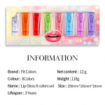 8 v&auml;rvi huulel&auml;ike huule&otilde;li komplekt niisutab ja niisutab piparm&uuml;ndi huule&otilde;li suurte huultega 12ml*8pcs