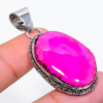 Natural Pink Solar Quartz Gemstone 925 Sterling Silver Pendant 1.97 m3n21