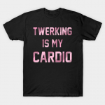 Meeste Must Tr&uuml;kiga T-s&auml;rk &Uuml;lisuur T-s&auml;rk twerking-is-my-cardio L&otilde;ikamiseta &Uuml;lekandepaberiga Tr&uuml;kk Puuvillane T-s&auml;rk S must