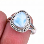Natural Republic Larimar Gemstone 925 Tahke Sterling H&otilde;be Kingitus S&otilde;rmus S.8 n8T28