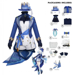 Furina/Focalors Cosplay Animem&auml;ng Genshin Impact Kost&uuml;&uuml;m Koroneeritud Prima Univorm Parukas M&uuml;ts Kleit Naiste Halloweeni pidu Rollim&auml;ng Riietuskomplektid 2xl
