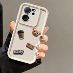 3D Cartoon Coffee Milk telefoni&uuml;mbris Xiaomi Mi 13T 12T 14 Pro 13 12 Lite 11 Poco X6 X5 Pro X4 GT X3 M6 Redmi Note 13 12 11 Pro silikoonkaanele Xiaomi Mi 12 valge