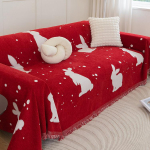 Diivanipadja kate riidest r&auml;tik Lihtne punane pidulik &scaron;enill multikas t&auml;ispakett libisemisvastane universaalne dekoratiivne padja tekk 180x180cm1pcs