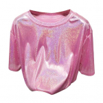 Naiste Performance T-s&auml;rk L&uuml;hikeste varrukatega avara T-s&auml;rk Fit S&auml;rav helkurkaelusega peotantsu pullover kuldne