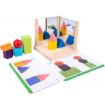 Laste 3D geomeetria hariduslauam&auml;ng Loogiline m&otilde;tlemine J&auml;reldusm&auml;nguasi Montessori peegelm&otilde;istatus Sobitamine Kolm vaadet &Otilde;ppevahendid