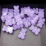 DIY Jelly Bear Helmed K&auml;ev&otilde;ru Kaelakee Helendav Kommid V&auml;rv Vertikaalne Auk Juuksen&otilde;el Materjal K&auml;sitsi valmistatud Aksessuaarid Mood 10tk 10Pcs 12*19mm sinepikollane